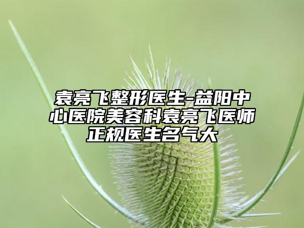 袁亮飞整形医生-益阳中心医院美容科袁亮飞医师正规医生名气大