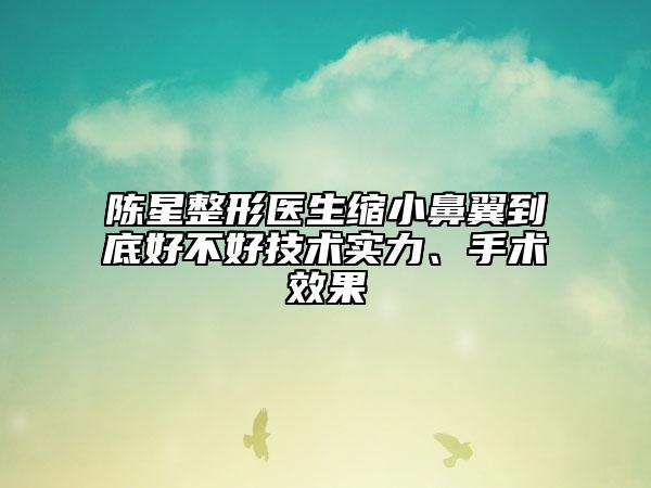 陈星整形医生缩小鼻翼到底好不好技术实力、手术效果