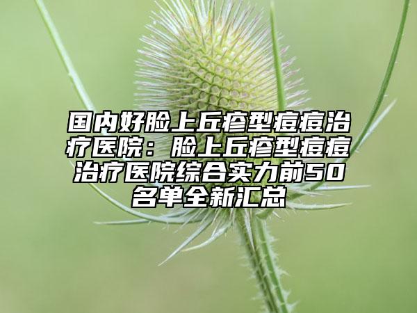 国内好脸上丘疹型痘痘治疗医院：脸上丘疹型痘痘治疗医院综合实力前50名单全新汇总