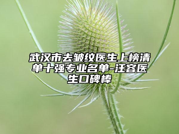 武汉市去皱纹医生上榜清单十强专业名单-汪容医生口碑棒