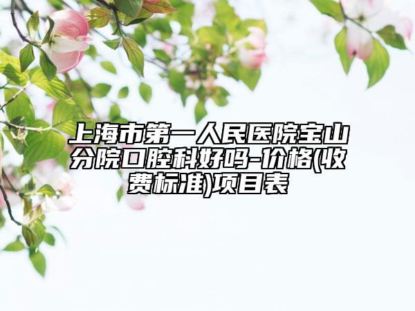 上海市第一人民医院宝山分院口腔科好吗-价格(收费标准)项目表