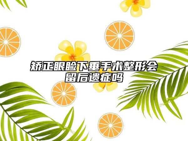 矫正眼睑下垂手术整形会留后遗症吗