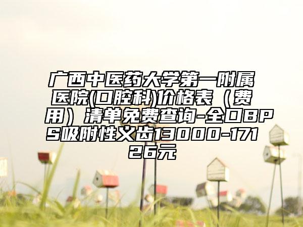广西中医药大学第一附属医院(口腔科)价格表（费用）清单免费查询-全口BPS吸附性义齿13000-17126元
