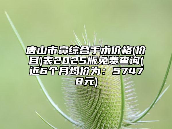 唐山市鼻综合手术价格(价目)表2025版免费查询(近6个月均价为：57478元)