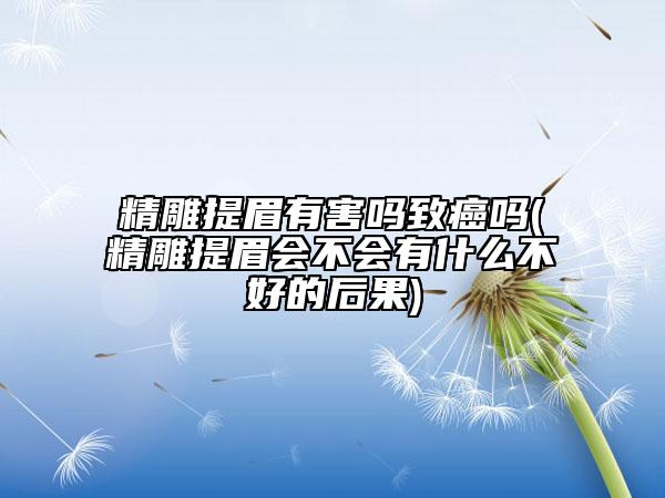 精雕提眉有害吗致癌吗(精雕提眉会不会有什么不好的后果)