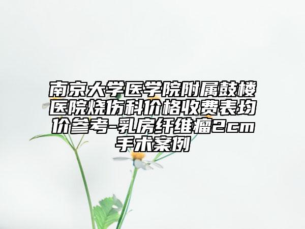 南京大学医学院附属鼓楼医院烧伤科价格收费表均价参考-乳房纤维瘤2cm手术案例