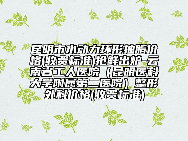 昆明市水动力环形抽脂价格(收费标准)抢鲜出炉-云南省工人医院（昆明医科大学附属第二医院）整形外科价格(收费标准)
