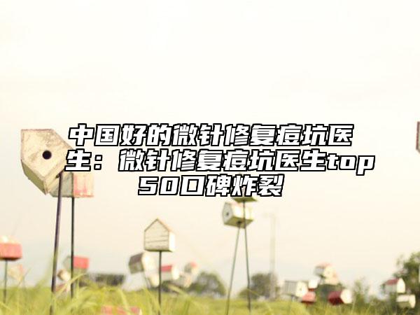 中国好的微针修复痘坑医生：微针修复痘坑医生top50口碑炸裂