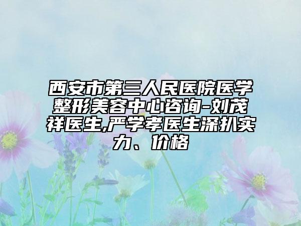 西安市第三人民医院医学整形美容中心咨询-刘茂祥医生,严学孝医生深扒实力、价格