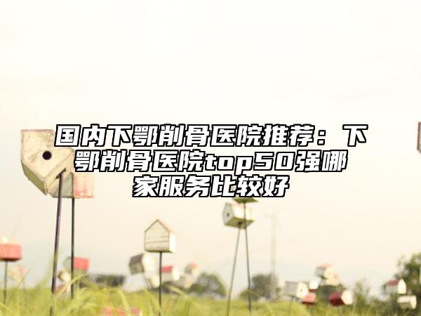 国内下鄂削骨医院推荐：下鄂削骨医院top50强哪家服务比较好