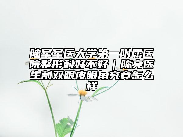 陆军军医大学第一附属医院整形科好不好｜陈亮医生割双眼皮眼角究竟怎么样