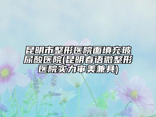 昆明市整形医院面填充玻尿酸医院(昆明春语微整形医院实力审美兼具)