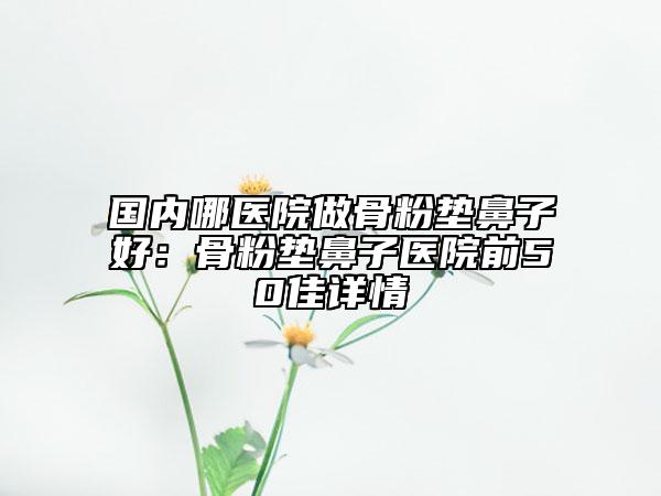 国内哪医院做骨粉垫鼻子好：骨粉垫鼻子医院前50佳详情