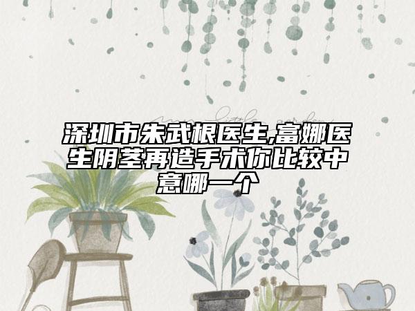 深圳市朱武根医生,富娜医生阴茎再造手术你比较中意哪一个