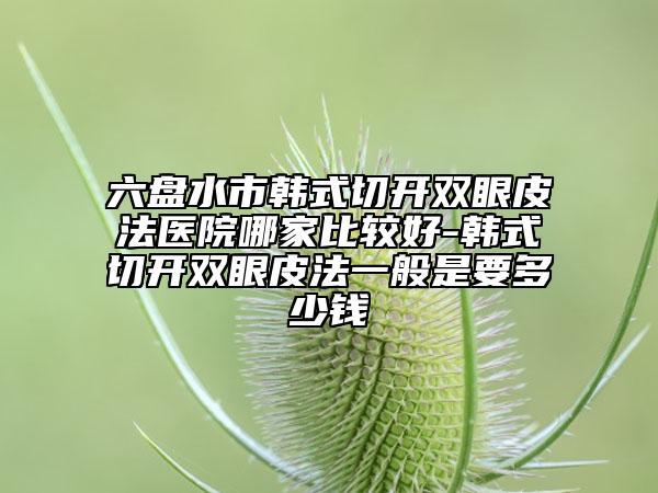 六盘水市韩式切开双眼皮法医院哪家比较好-韩式切开双眼皮法一般是要多少钱