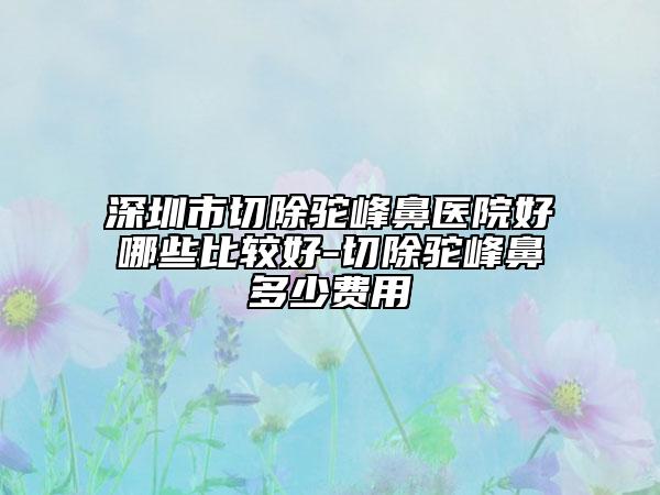 深圳市切除驼峰鼻医院好哪些比较好-切除驼峰鼻多少费用