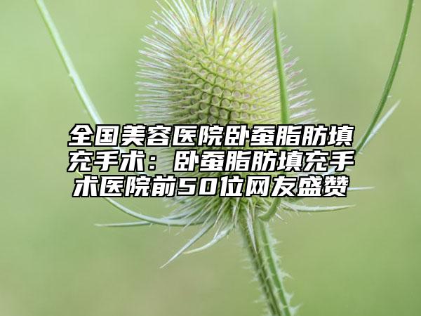全国美容医院卧蚕脂肪填充手术：卧蚕脂肪填充手术医院前50位网友盛赞