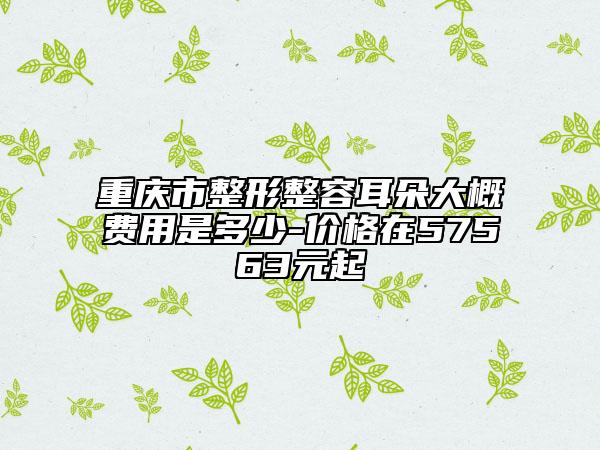 重庆市整形整容耳朵大概费用是多少-价格在57563元起