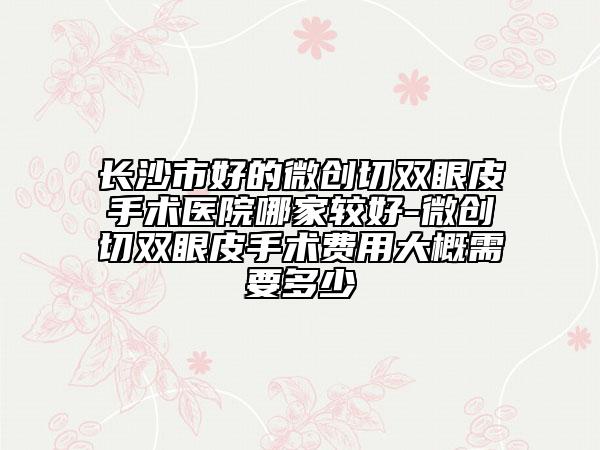 长沙市好的微创切双眼皮手术医院哪家较好-微创切双眼皮手术费用大概需要多少